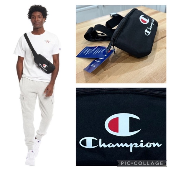 New! Champion Black Belt Bag with Adjustable Strap - Picture 1 of 11